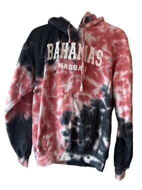 Bahamas Nassau Tie-Dye Hoodie XL Ragwear Pink/Black long sleeve pocket tie READ
